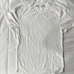 Zara sheer White T-Shirt